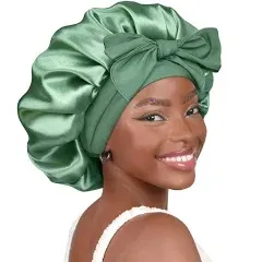 YANIBEST Satin Bonnet Silk Bonnet for Sleeping Double Layer Satin Lined Hair Bonnet with Tie Band for Women Curly Hair