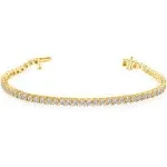 Diamond Muse 1/2 Carat Diamond, Prong Set Yellow Gold Rhodium Over Sterling Silver Diamond Tennis Bracelet (Diamond Quality I-j,i2-i3) Size 7 Inches