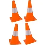 orange safety cones - hazard cones (4pc) 12 hardware plastic safety cone with re