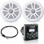 Boss Audio MCKGB450W.6 Marine Stereo 6.5" Speaker Kit - White [MCKGB45