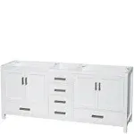 Wyndham Collection Double Bathroom Vanity, White, 80"