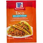 McCormick 30% Less Sodium Taco Seasoning Mix - 1 Oz