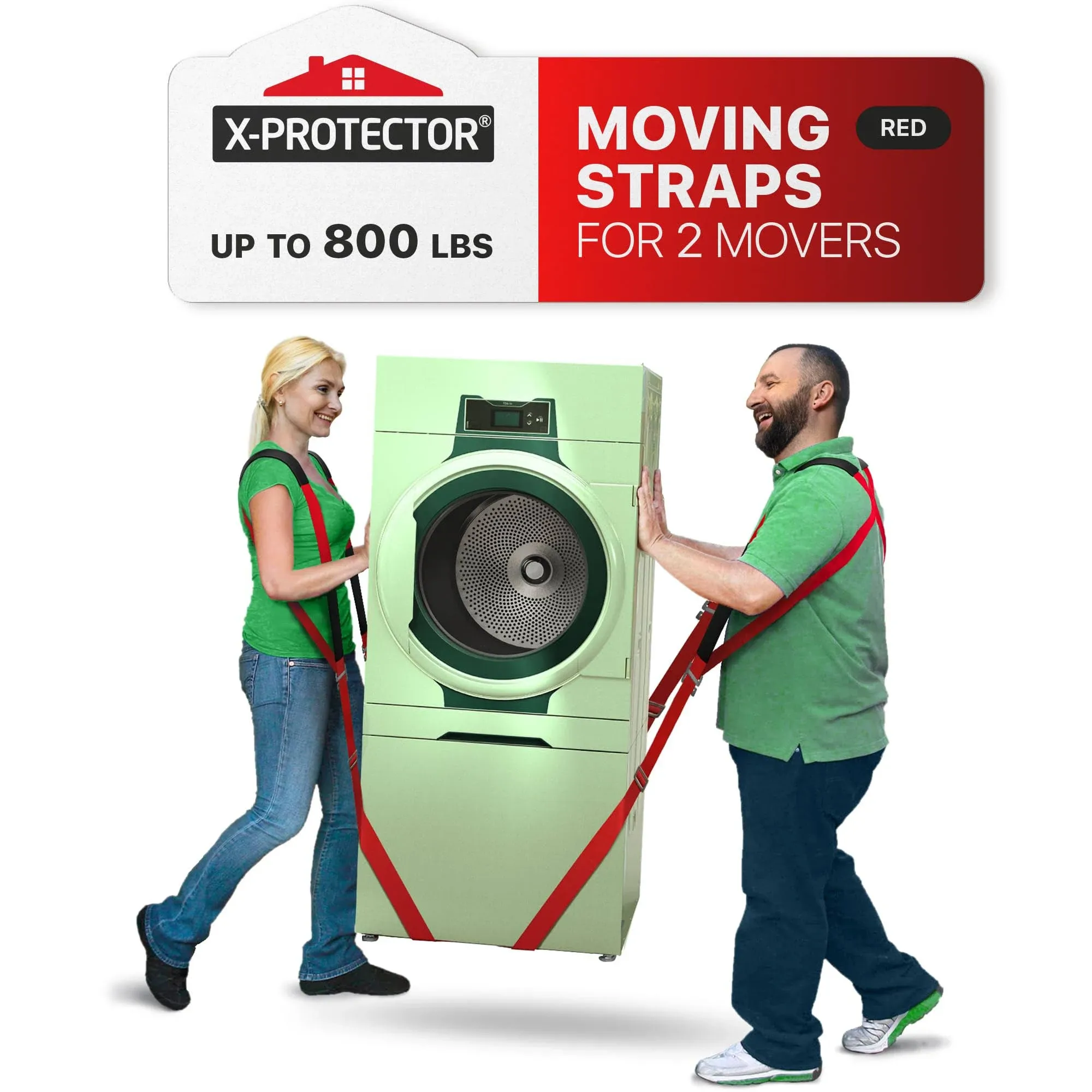 X-Protector Moving Straps - 2 Pairs - Lifting Straps for 2 Movers - Furniture Moving Straps to Move Furniture Easily and Safely - Perfect for Lifting and Moving Equipment, Appliances, Heavy Objects!