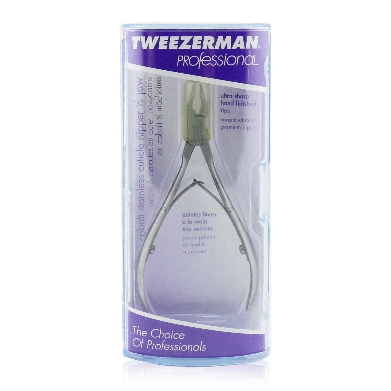 Tweezerman - Cobalt Stainless Steel Cuticle Nippers 1/2 Jaw - #3186P - Silver Manicure & Pedicure Tools - TWZMN-3186P - Beyond Polish