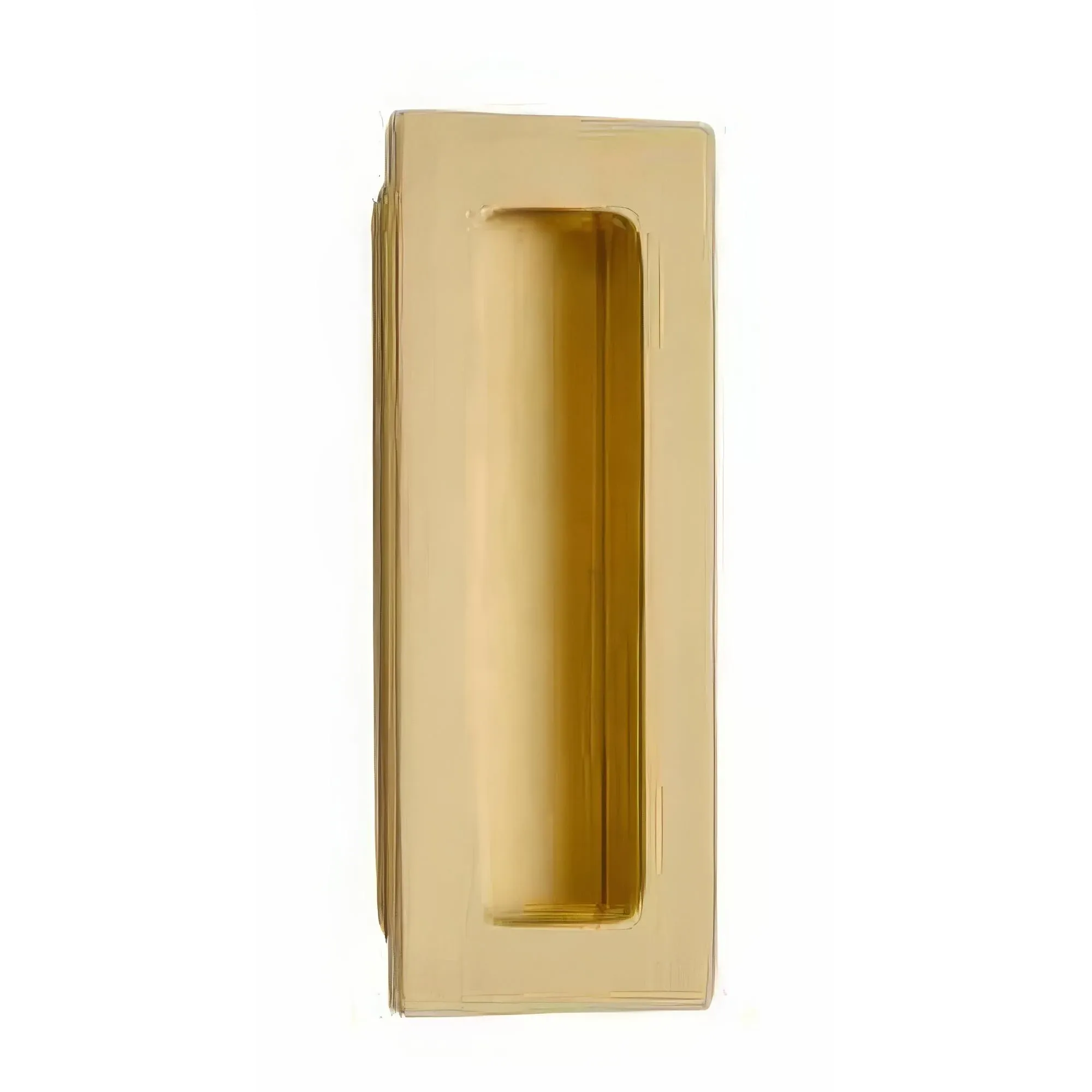 Emtek 220304US4 4 in. Modern Rectangular Flush Pull, Satin Brass