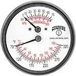 WINTERS TTD Series Steel Dual Scale Tridicator Thermometer TTD404