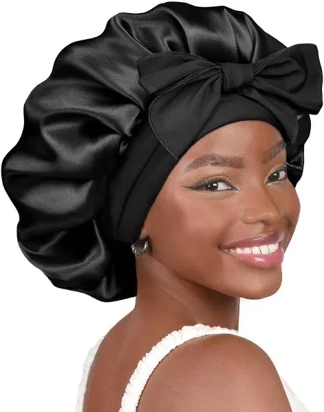 Yanibest Satin Bonnet Silk Bonnet for Women Sleeping Double Layer Satin Hair Bonnet Bonnets for Curly Natural Hair