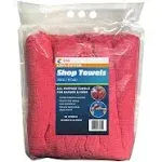 Auto Mechanic Shop Towels - 100% Cotton Commercial Grade Rags for Cleaning & Maintenance, Garage Supplies (13"x14"), 12 Pack (Red) - Professional Mechanics Reusable Wipes