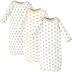 Touched by Nature Baby Boy Organic Cotton Long-Sleeve Gowns 3pk, Truck, 0-6 Months