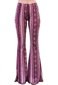 Daisy Del Sol High Waist Comfy Stretch Boho 70s Bell Bottom Fit to Flare Lounge Yoga Pants Women's