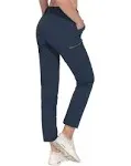 Little Donkey Andy Womens Ultra-Stretch Quick Dry Lightweight Ankle Pants Drawstring Active Travel Hiking Navy M