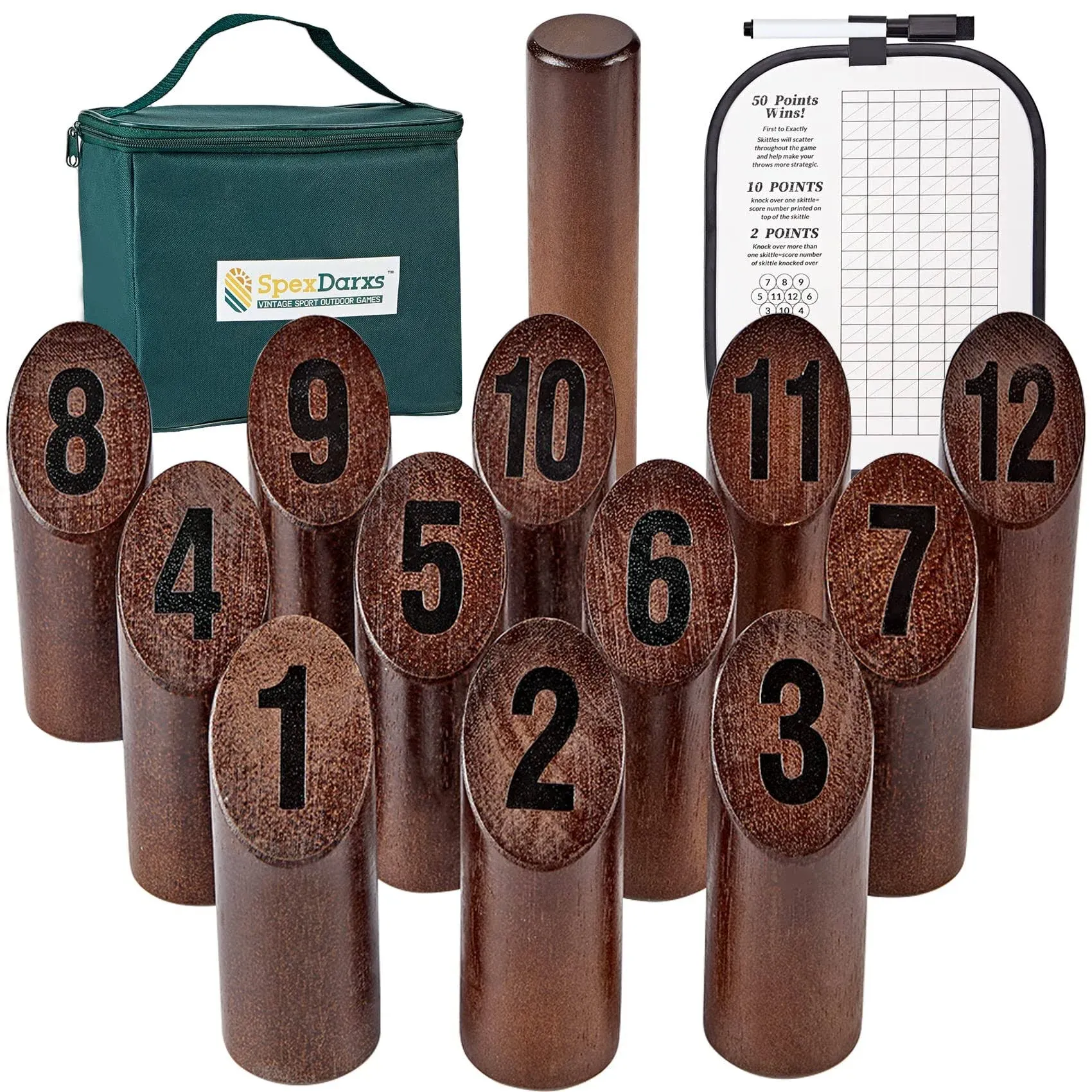 Numbered Block Tossing Game, Wooden Throwing Game Set with Scoreboard &amp;... 