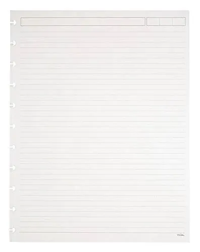 TUL Custom Note-Taking System Discbound Refill Pages, 81/2" x 11", Narrow Ruled, Letter Size, 3 packs of 50 Sheets each (150 sheets total), White