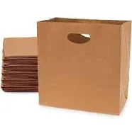 Brown Paper Bags with Handles - 11x6x11 100 Pack Small Die Cut Handle Brown...