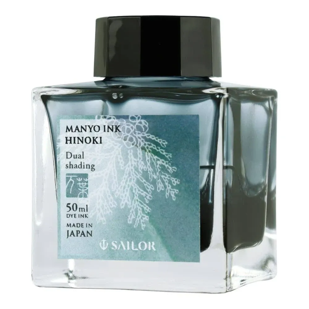 Sailor, Manyo Ink, 50ml Bottle, Hinoki (Blue-Gray), 132009218