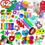 62 Pack Set, Sensory Party Favors Gifts for Adults Stocking Stuffers Pop It A...