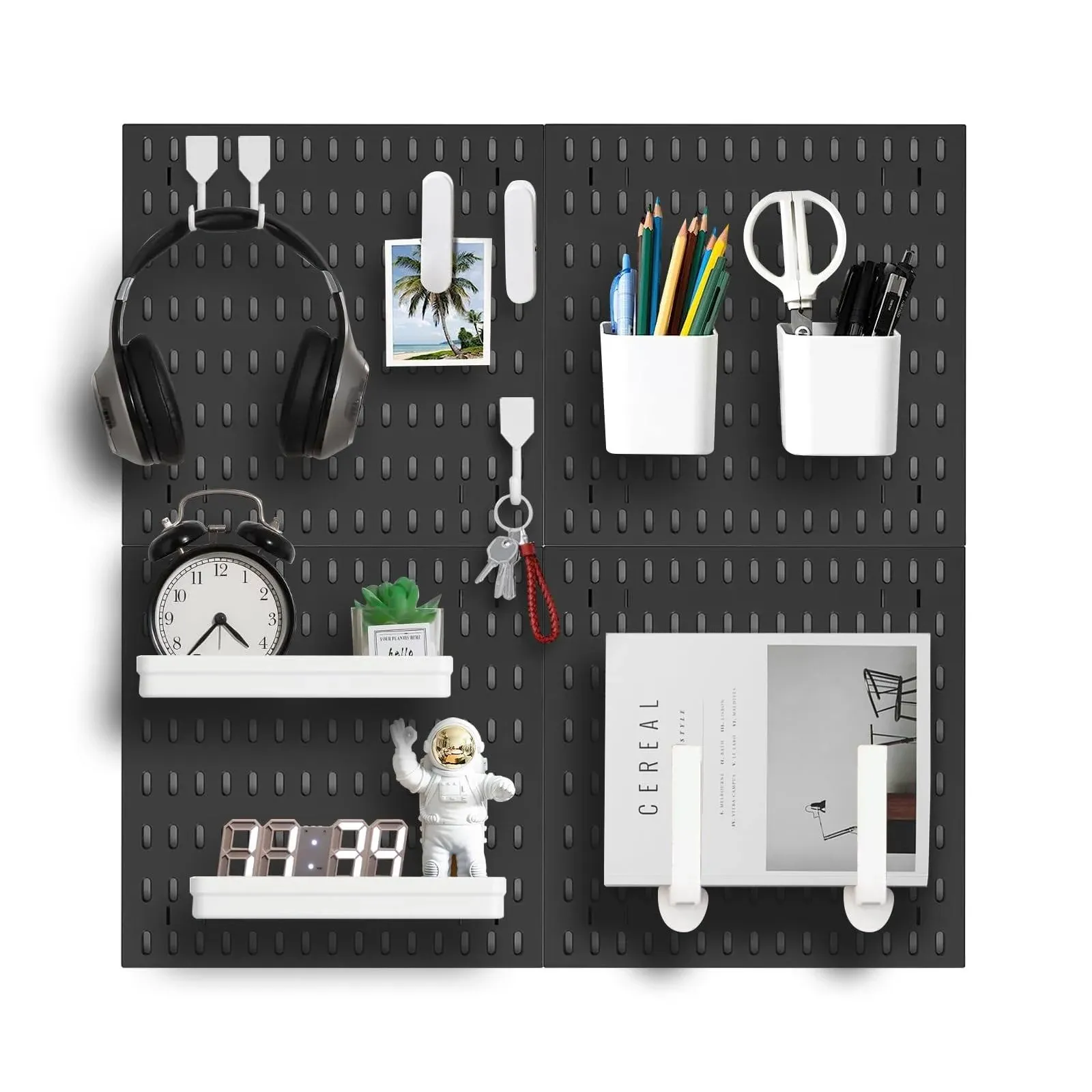 Revamp Your Space With A Versatile Pegboard Kit - Effortlessly Organize Home, Office, And Gaming Setup With Customizable Hanging Solutions (Black)