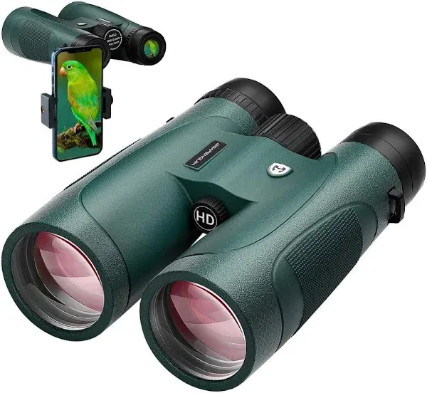 15x52 HD Binoculars for Adults High Powered with Upgraded Phone Adapter - Large View Binoculars with Clear Low Light Vision - Lightweight Waterproof Binoculars for Hunting Bird Watching Travel Cruise