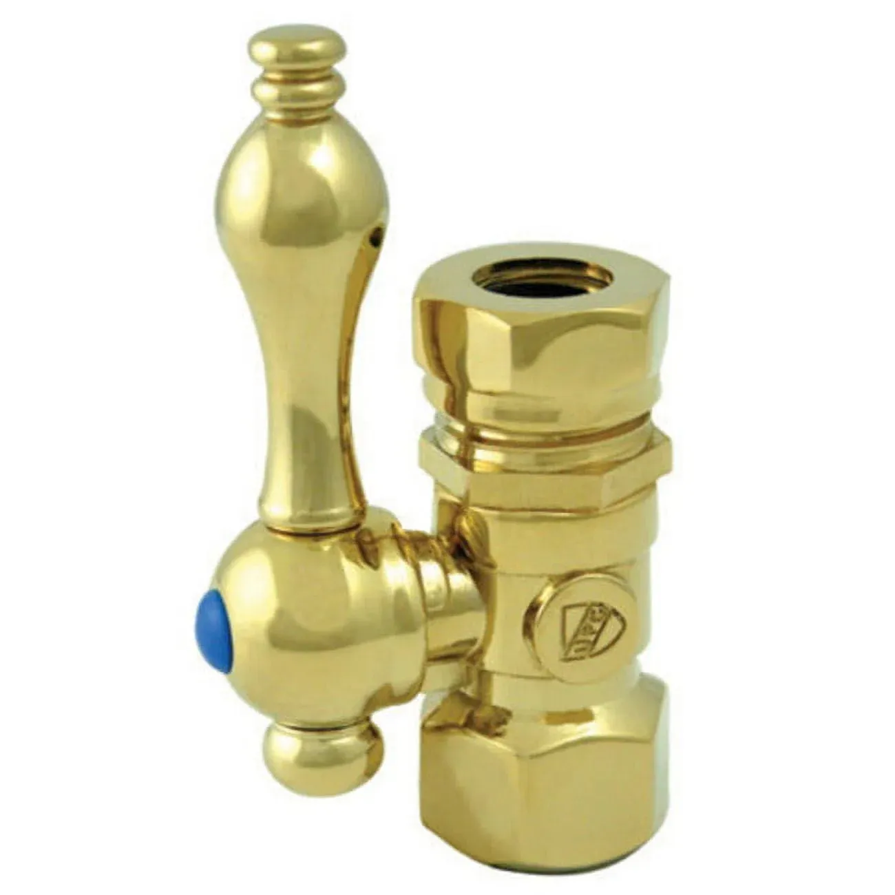 Kingston Brass CC44152 Vintage FIP X 1/2-Inch or 7/16-Inch Slip Joint Quarter-Turn Straight Stop Valve, 2-3/4-Inch, Polished Brass