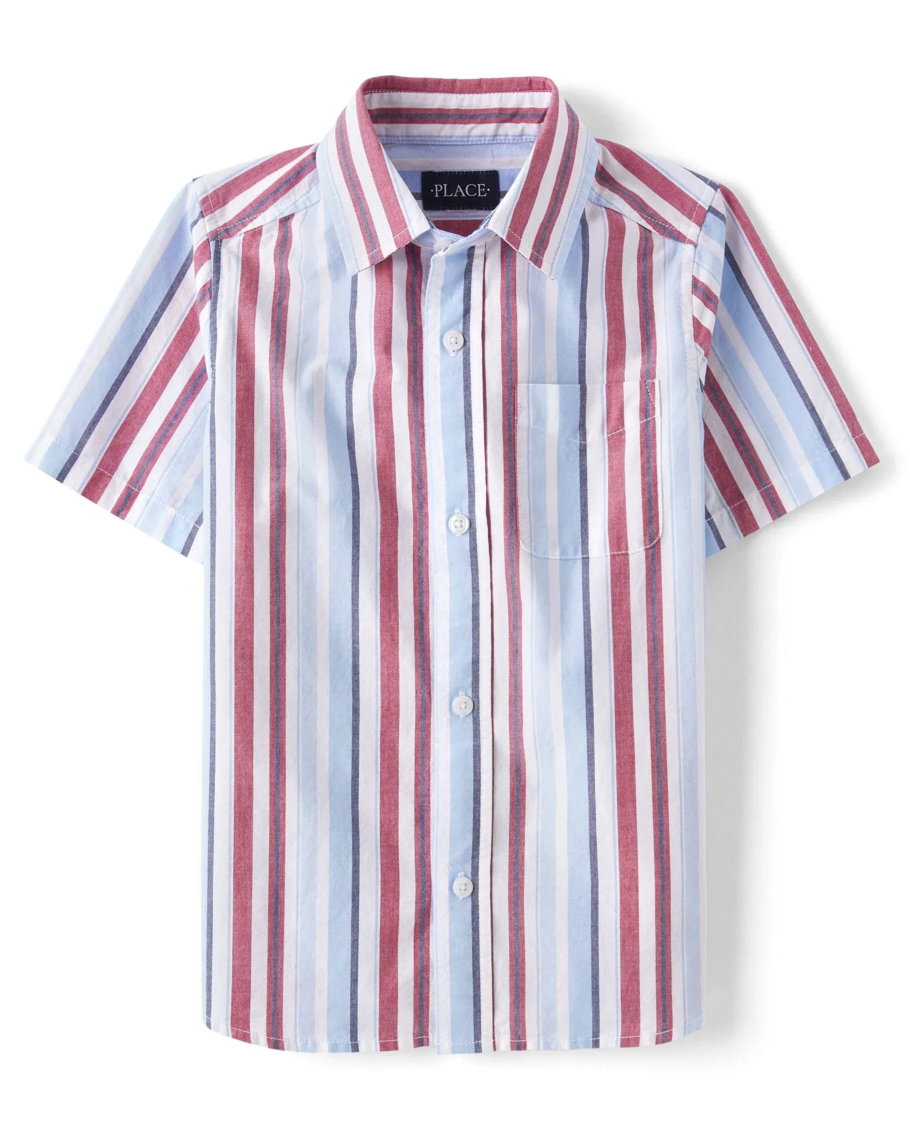 The Children's Place Boys' Short Sleeve Button Down Shirt