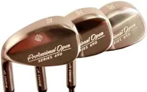 Left Handed Stainless Steel Chrome Finish Professional Open Series 690 Men's Complete Golf Wedge Set: 52° Gap Wedge (GW), 56° Sand Wedge (SW), 60° Lob Wedge (LW) Regular Flex Steel Shaft