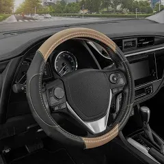 Motor Trend GripDrive Ergonomic Carbon Fiber Steering Wheel Cover Black SW-712