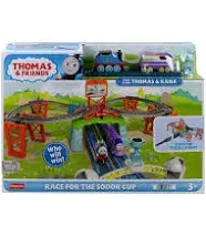 Thomas & Friends Diecast Toy Train Set Race for the Sodor Cup Track Playset with Thomas & Kana Engines for Pretend Play Kids Ages 3+ Years