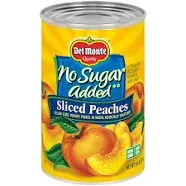 Del Monte No Sugar Added Yellow Cling Sliced Canned Peaches, 14.5 oz Can (Pack of 12)