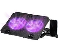 KeiBn Upgrade Laptop Cooling Pad, KeiBn Laptop Cooler 2 Fans for 10-15.6 Inch Laptops, 5 Height Stands, 2 USB Ports (S039-Purple)