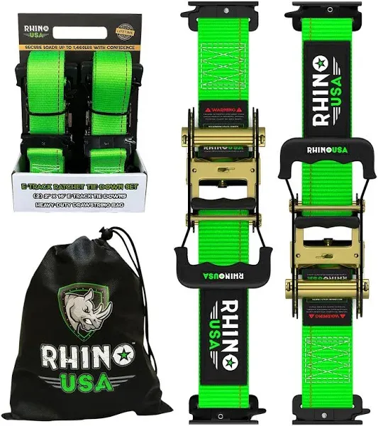 Rhino USA E Track Ratchet Tie Down Straps