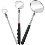 3 Pack Round Telescoping Inspection Mirror Mechanics Mirror Tool for Technician