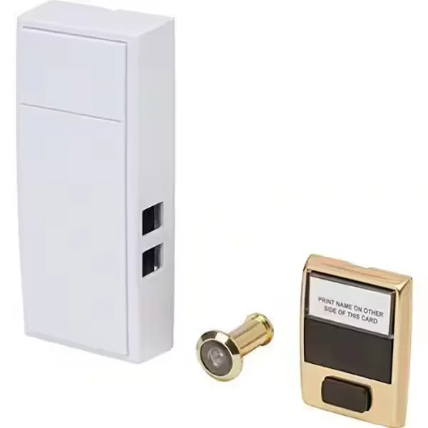 Newhouse Hardware 2-Note Mechanical Wireless Doorbell Chime and Doorbell Push Button with Separate Door Viewer MCH2V