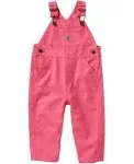 NEW Carhartt Girls Loose Fit Canvas Bib Overall Size 4T Pink