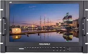 FEELWORLD 17.3" 7RU Rack Mount Broadcast LCD Monitor with 3G-SDI HDMI YPbPr Input and Output Full HD 1920×1080