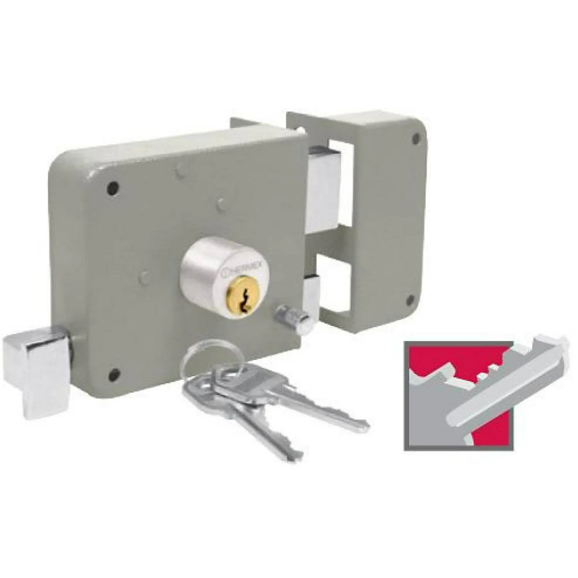 Truper 43583 / CS-70DB - Right Rim, Deadbolt Rim Door Lock Set, Standard Key