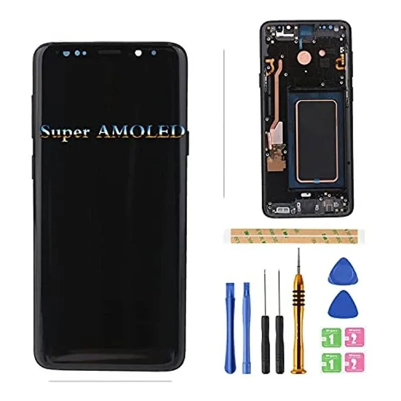 AMOLED LCD Digitizer Screen Touch Assembly Replacement LCD Display for Samsung Galaxy S9 Plus G965 G965U G965W G9650 SM-G965F SM-G9650/DS SM-G965F/DS 6.22" w/Pre-Installed Adhesive by BITANR（Black）