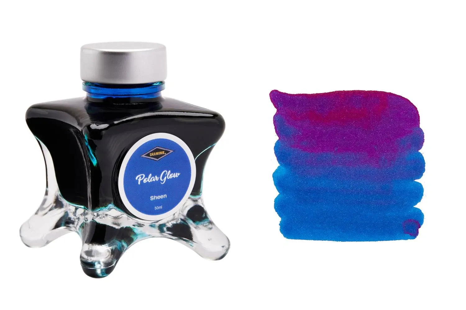 Diamine Blue Edition Sheen Fountain Pen Ink Polar Glow 50ml