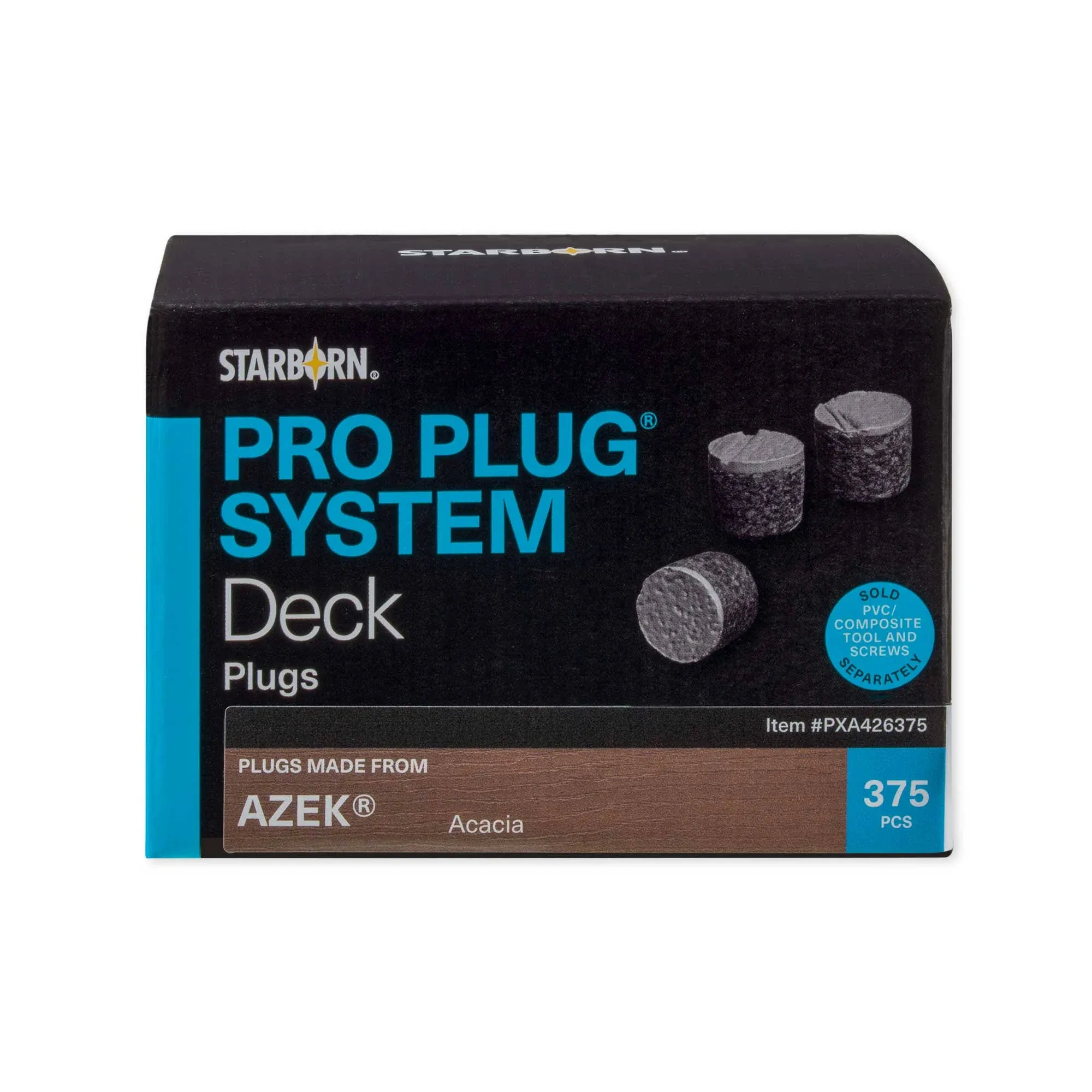 Starborn Industries Pro Plug PVCComp - Plugs 375 100 sf Azek Coastline PXD547375