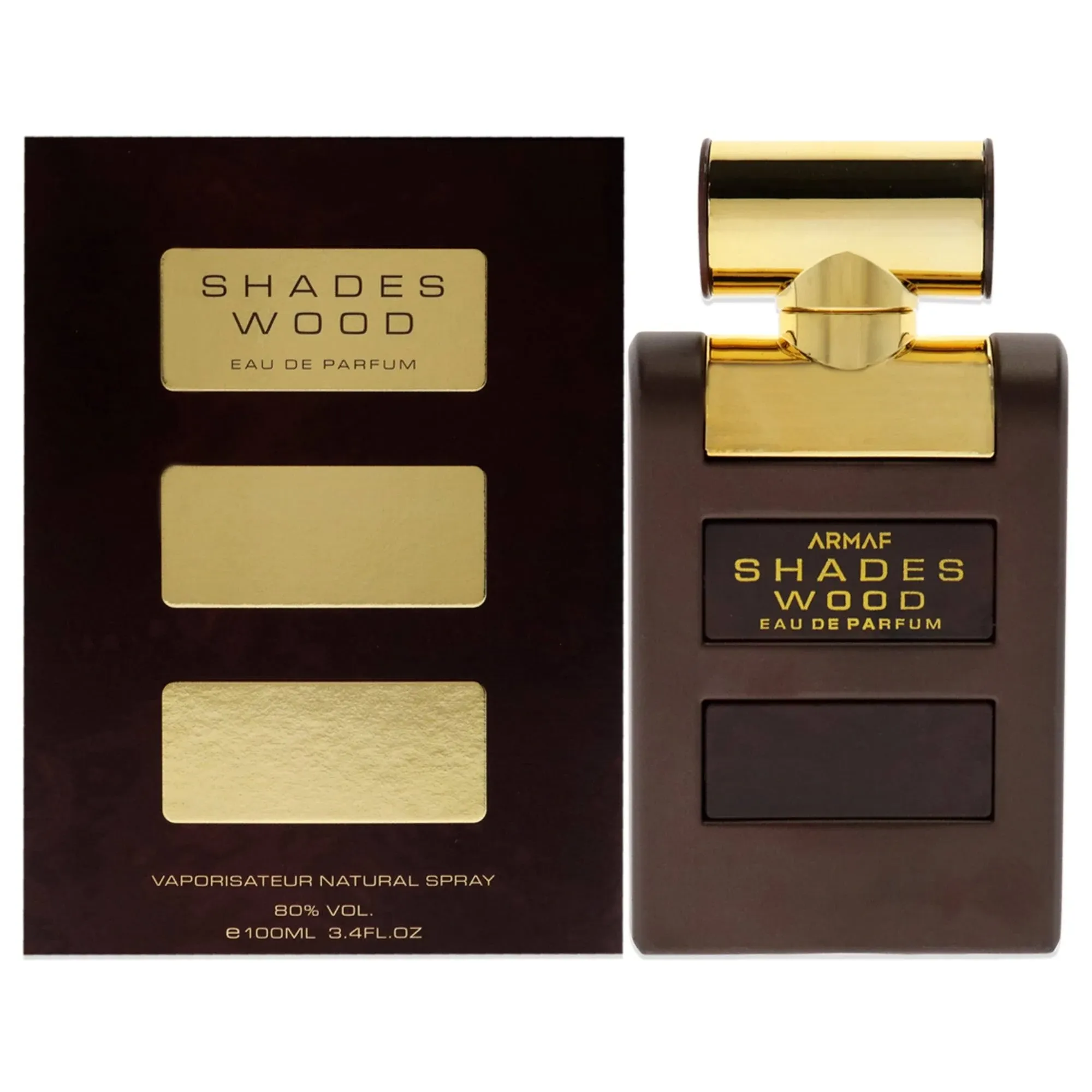 Shades Wood by Armaf, 3.4 oz Eau De Toilette Spray for Men