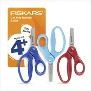 Fiskars 5" Blunt-Tip Scissors for Kids Ages 4-7, For School or Crafting, Purple