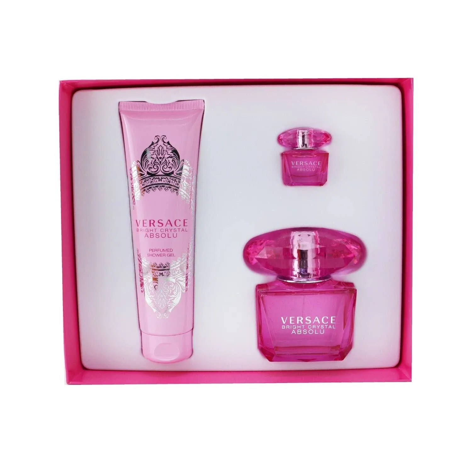 Versace Bright Crystal Absolu Eau De Parfum 3 Pc Gift Set for Women