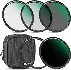 NEEWER 77mm Magnetic ND Lens Filter Kit, ND4 ND8 ND64 ND1000 Filters 