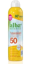 Alba Botanica Hawaiian Sunscreen (2) 8oz Spray SPF 50 Broad Spectrum Exp 3/31/24