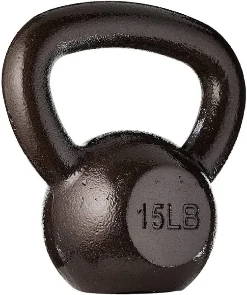 PRCTZ Solid Cast Iron Kettlebell, 15 LBS