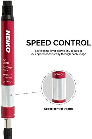 Neiko 10649a Air-Powered Micro Die Grinder, Pencil Style | 54,000 RPM | 1/8" 3mm