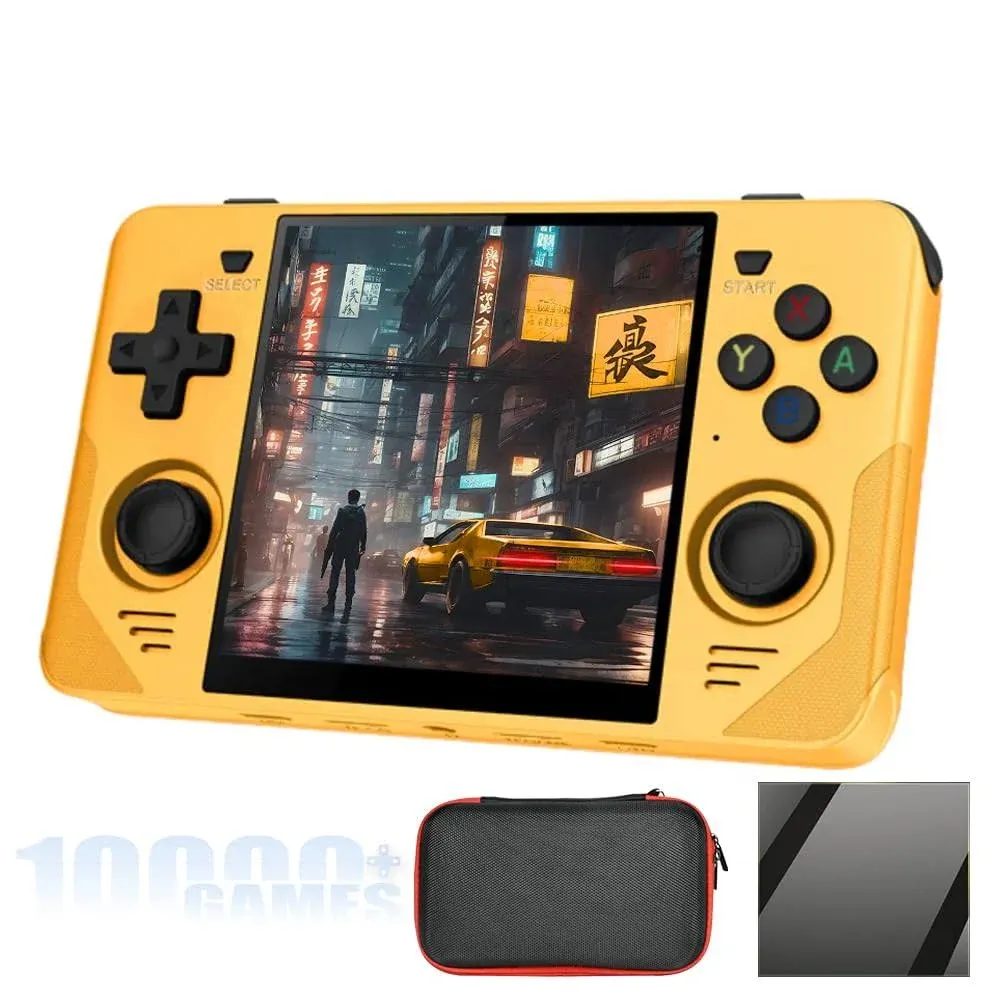 EWDGOES RGB30 Handheld Game Console 4in. RK3566 5GWF BT W/ Portable Case -Yellow