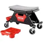 VEVOR Mechanic Stool 300 lbs Capacity Garage Stool with Wheels, Heavy Duty Rolling Mechanics Seat, with Three Slide Out Tool Trays and Drawer,