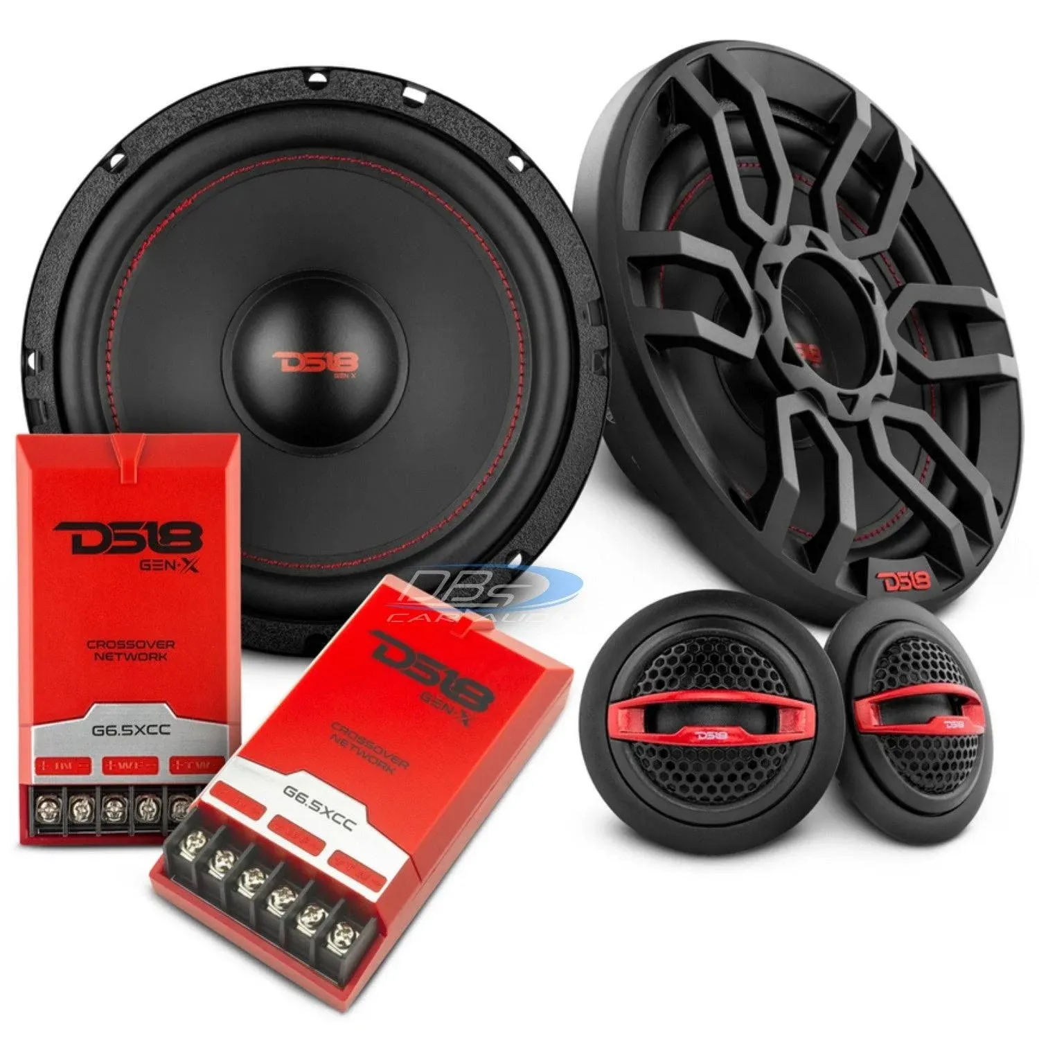 DS18 6.5" Inch 2 Way 150 Watts Max Component Speaker Set GEN-X6.5C with Tweeters