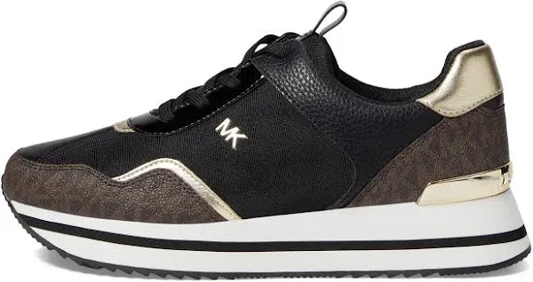 Raina Trainer Blk Brown tech canvas