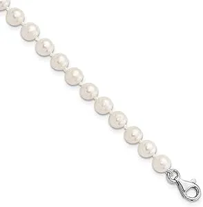 Silver Rh-plated 6-7mm FWC Pearl w/2in Ext Anklet QH5447